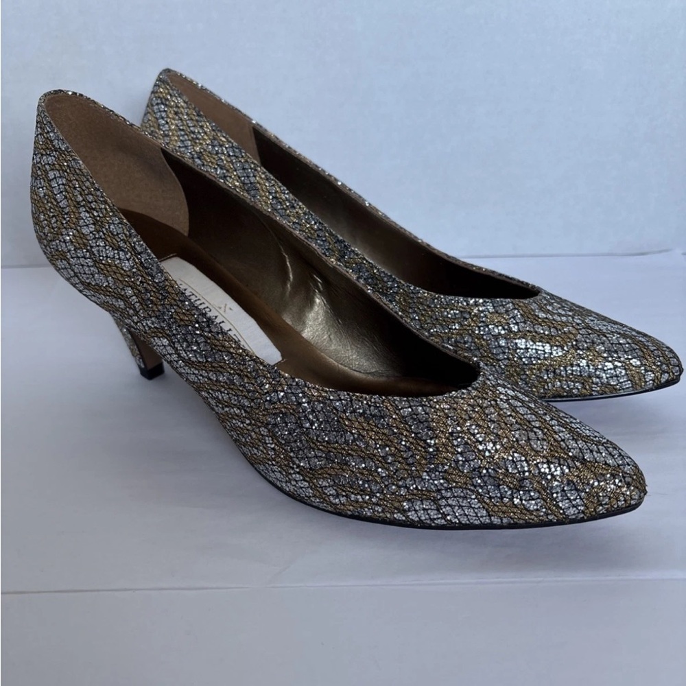 1990s Naturalizer Metallic Shimmer Gold Silver Low Heel Women’s Size 9